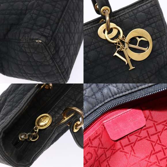 DIOR Canage Hand Bag Canvas Black Gold - Picture 11 of 13